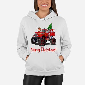 Santa Rudolph Monster Truck Men Guy Boys Teen Kid Youth Gift Zip Hoodie Women Hoodie | Crazezy UK