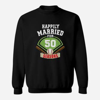 50th Wedding Anniversary Baseball Couple Sweatshirt | Crazezy