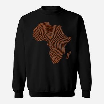 Africa Dna Thumbprint Flag Africa Pride Design For African Sweatshirt Sweatshirt | Crazezy