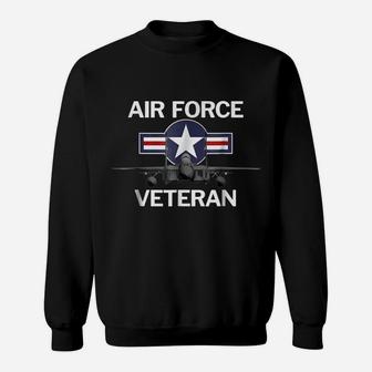 Air Force Veteran With Vintage Roundel And F15 Jet Sweatshirt | Crazezy