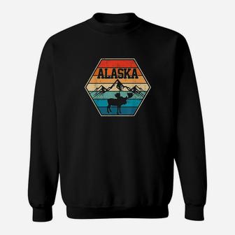 Alaska Usa Mountain Hiking Vintage Retro Gift Sweatshirt | Crazezy CA