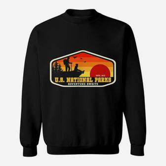 All 63 US National Parks Map Graphic Back Print Sweatshirt | Crazezy
