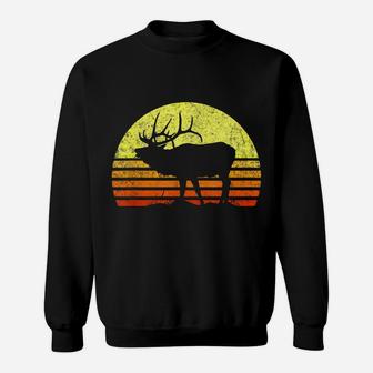 American Elk Hunter Dad Vintage Retro Sun Bow Hunting Gift Sweatshirt | Crazezy CA