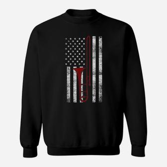 American Flag Musical Instrument Usa Pride Trombone Sweatshirt | Crazezy AU