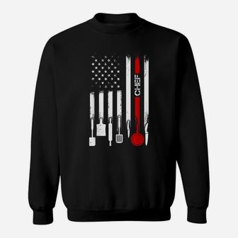 American Flag With Chef Tshirt For Women Men Father Sweatshirt | Crazezy