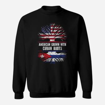 American Grown With Cuban Roots Usa Flag Cuba Sweatshirt | Crazezy AU