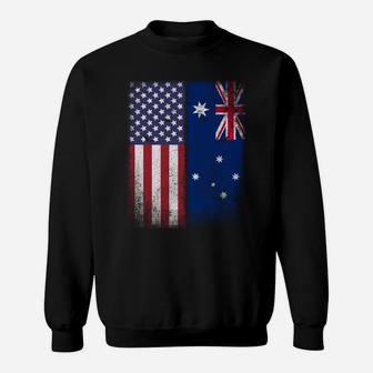 Australian American Flag Australia Usa Sweatshirt Sweatshirt | Crazezy