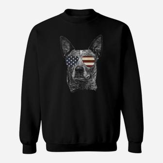 Australian Cattle Dog Usa Flag Merica Funny Cute Gift Women Sweatshirt | Crazezy