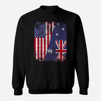 Australian Roots Tshirt | Half American Flag Australia Shirt Sweatshirt | Crazezy