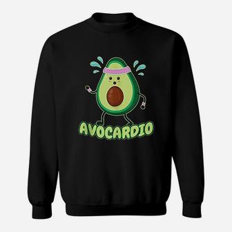 Avocardio Avo-cardio Exercising Fitness Gym Runner Avocado Sweatshirt | Crazezy