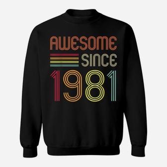 Awesome Since 1981 40Th Birthday Retro Sweatshirt | Crazezy CA
