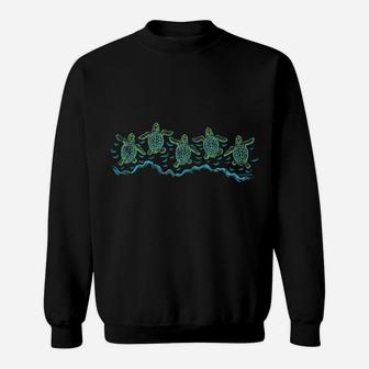 Baby Sea Turtles Vintage Beach Tee Sweatshirt | Crazezy