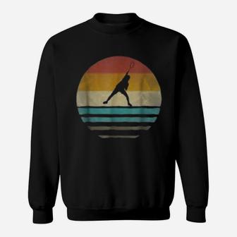 Badminton Retro Vintage 70s Silhouette Distressed Gift Sweatshirt | Crazezy