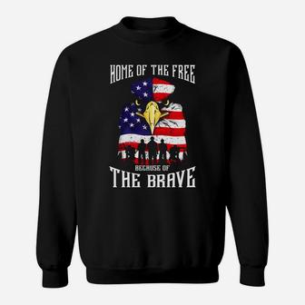 Bald Eagle American Flag Military Veterans Patriotic Brave Sweatshirt Sweatshirt | Crazezy AU