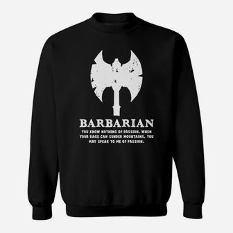 Barbarian Gamer D20 Dice Dungeon Dragons Gaming Gift Sweatshirt | Crazezy