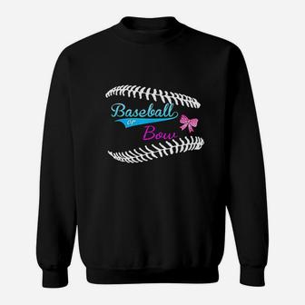Baseball Gender Reveal Team Baseball Or Bow Party Team Sweatshirt | Crazezy