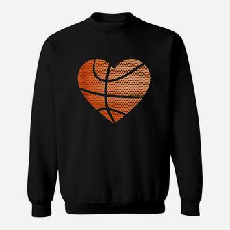 Basketball Ball Love Heart Mom Dad Sports Player Fun Gift Sweatshirt | Crazezy