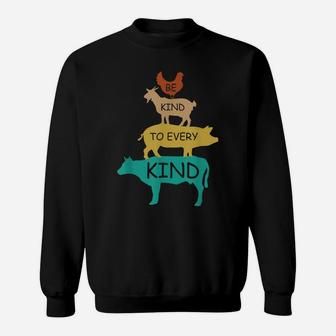 Be Kind To Every Kind Shirt Retro Vintage Vegetarian Vegan Sweatshirt | Crazezy