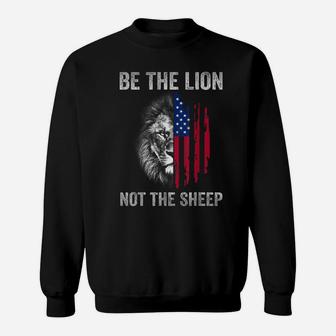 Be The Lion Not The Sheep American Patriotic Kid Men Veteran Sweatshirt | Crazezy DE