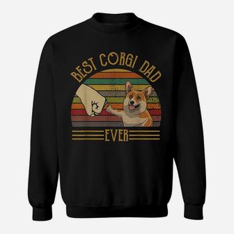Best Corgi Dad Ever Retro Vintage Sunset Sweatshirt | Crazezy