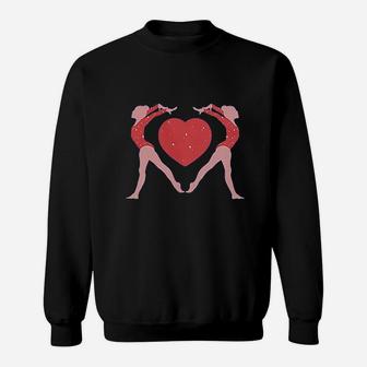 Big Girls' Gymnastics Gymnast Heart Love Youth Sweatshirt | Crazezy