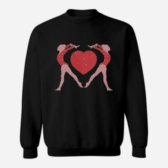 Big Girls Gymnastics Gymnast Heart Love Youth Sweatshirt | Crazezy