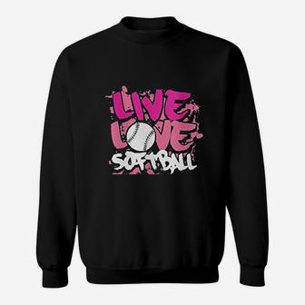 Big Girls' Live Love Softball Fitted Sweatshirt | Crazezy