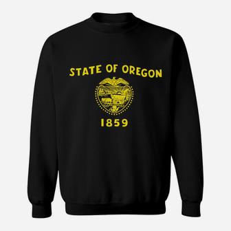 Blue Vintage Oregon Flag Sweatshirt Retro State Hoodie Usa Sweatshirt | Crazezy