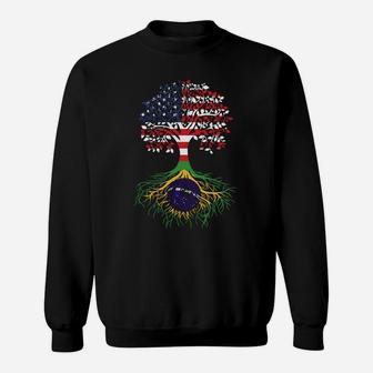 Brazilian Roots American Grown Tree Flag Sweatshirt Sweatshirt | Crazezy