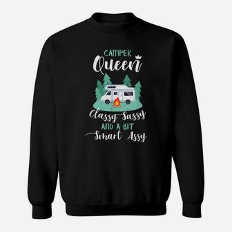 Camper Queen Funny Rv Gifts Camping Rv Gift Ideas Sweatshirt | Crazezy AU