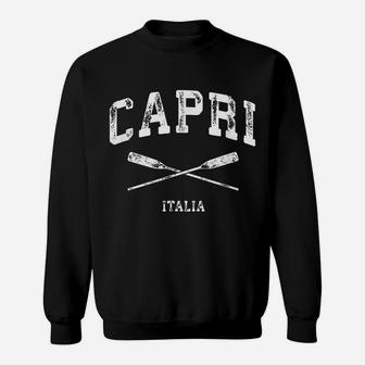 Capri Italy Vintage Nautical Crossed Oars Sweatshirt | Crazezy UK