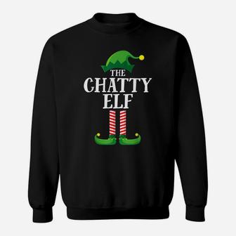 Chatty Elf Matching Family Group Christmas Party Pajama Sweatshirt | Crazezy