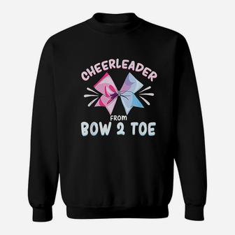 Cheerleader From Bow To Toe Football Cheer Girl Mom Sweatshirt | Crazezy