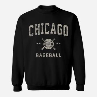 Chicago Vintage Baseball Throwback Retro Design Sweatshirt | Crazezy CA
