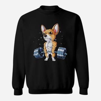 Chihuahua Weightlifting Funny Deadlift Fitness Gym Gifts Sweatshirt | Crazezy