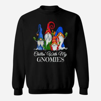 Chillin' With My Gnomies Leopard Buffalo Plaid Christmas Sweatshirt | Crazezy DE