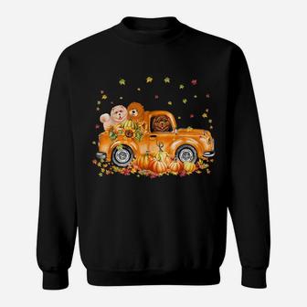 Chow Chow Riding Truck Pumpkin Autumn Leaves Fall Sweatshirt | Crazezy DE