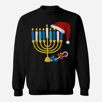 Chrismukkah Hannukah Santa Hat Family Christmas Pajama Gifts Sweatshirt | Crazezy AU