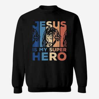 Christian Vintage Jesus Is My Superhero Sweatshirt | Crazezy DE