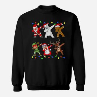 Christmas Dabbing Santa Elf And Friends Boys Kids Dab Xmas Sweatshirt | Crazezy DE