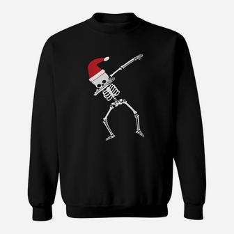Christmas Dabbing Skeleton Funny Dab Dance Sweatshirt | Crazezy CA