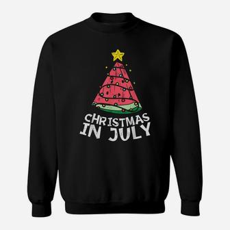 Christmas In July Watermelon Xmas Tree Summer Men Women Kids Sweatshirt | Crazezy CA