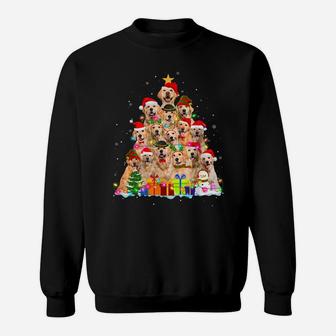 Christmas Pajama Golden Retriever Tree Xmas Gift Dog Dad Mom Sweatshirt | Crazezy CA
