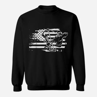 Compound Bow Hunting Gear Retro American Flag Mens Archery Sweatshirt | Crazezy CA