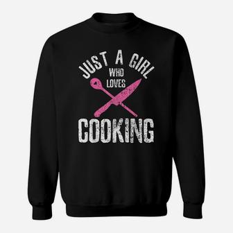 Cook Just A Girl Who Loves Cooking Chef Vintage Sweatshirt | Crazezy