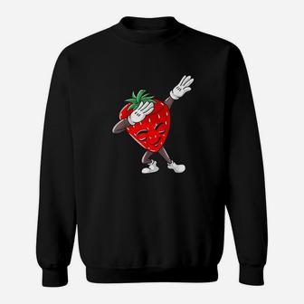 Cool Dabbing Strawberry Funny Love Dancer Sweet Fruit Gift Sweatshirt | Crazezy