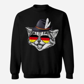 Cute Cat German Flag Oktoberfest Pride Germany Festival Sweatshirt | Crazezy UK