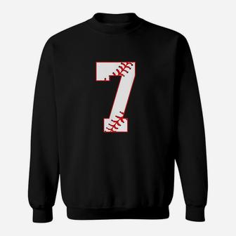Cute Seventh Birthday Party 7th Baseball Sweatshirt | Crazezy DE