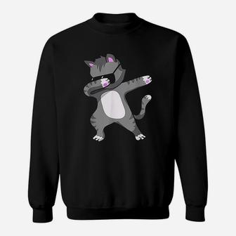 Dabbing Cat Funny Cat Dab Dance Gift Sweatshirt | Crazezy UK