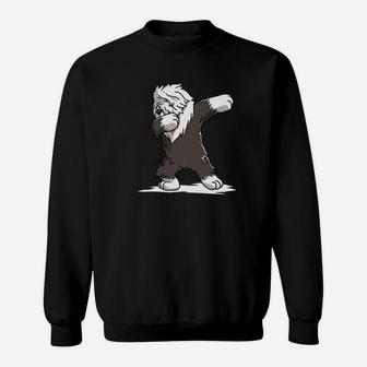 Dabbing Old English Sheepdog Dab Dance Funny Dog Gift Premium Sweatshirt | Crazezy UK